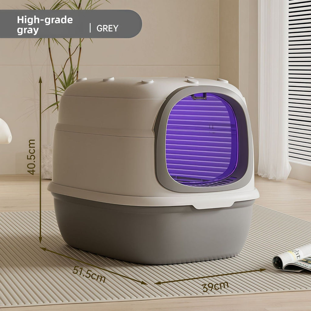 Enclosed Cat Litter Box with UV Light
