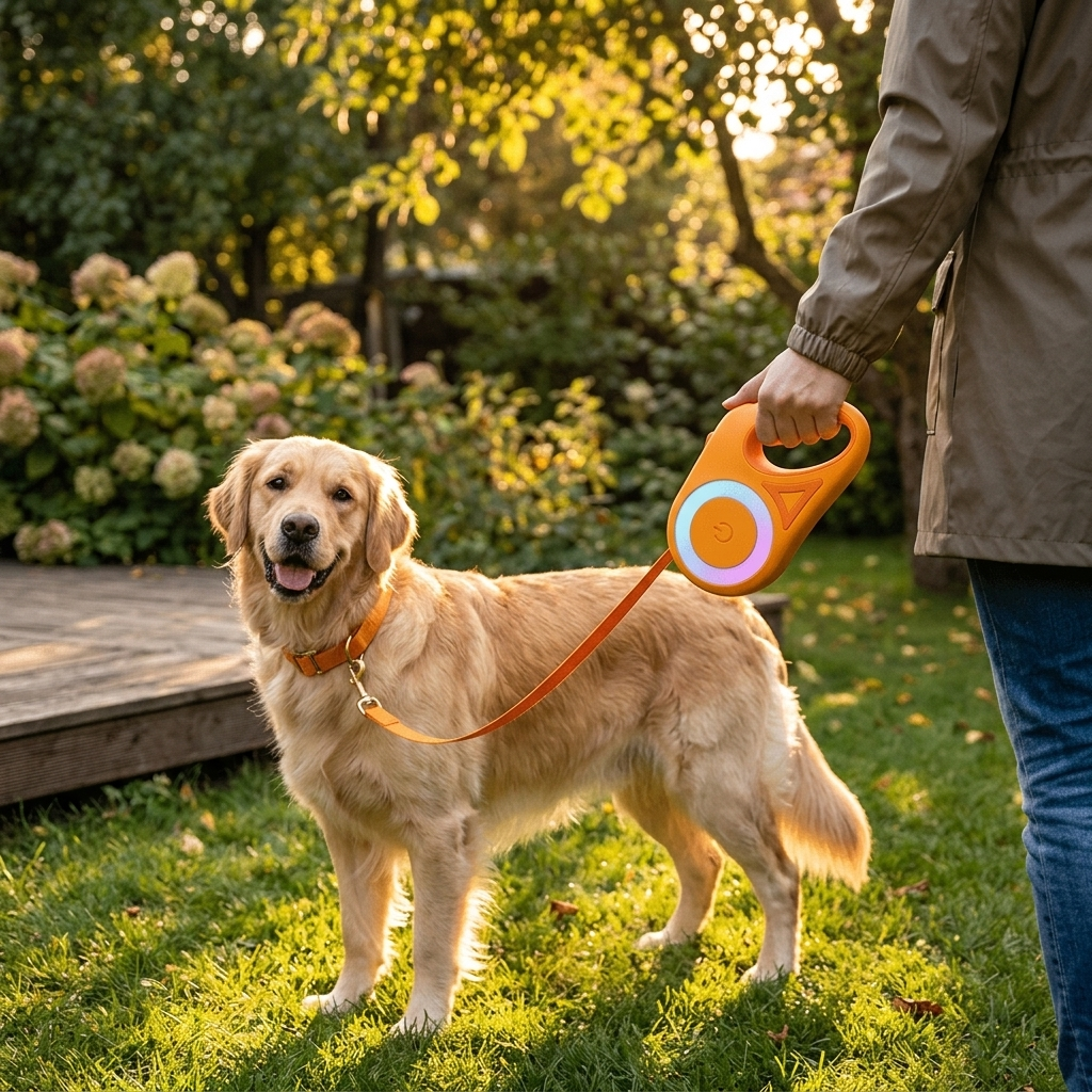 Retractable Dog Leash with Built-In Light