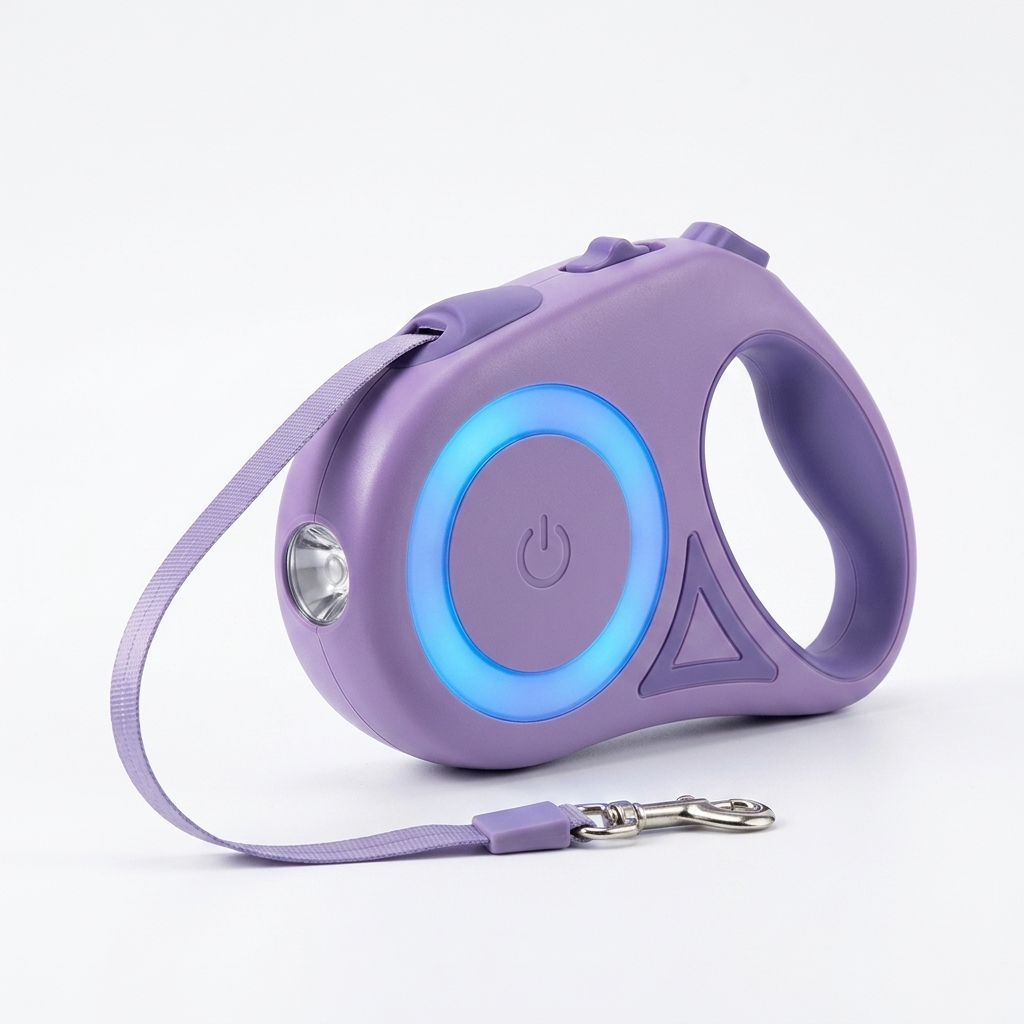 Retractable Dog Leash with Built-In Light
