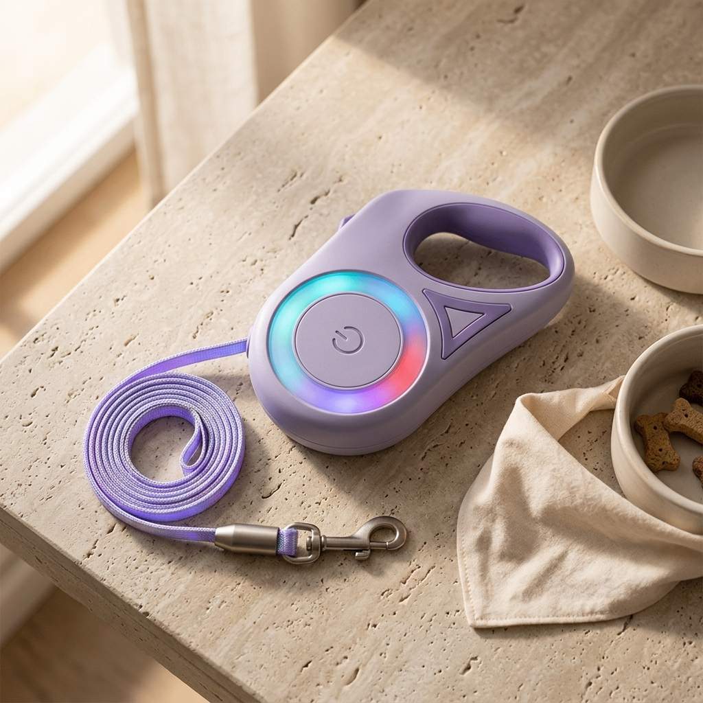 Retractable Dog Leash with Built-In Light