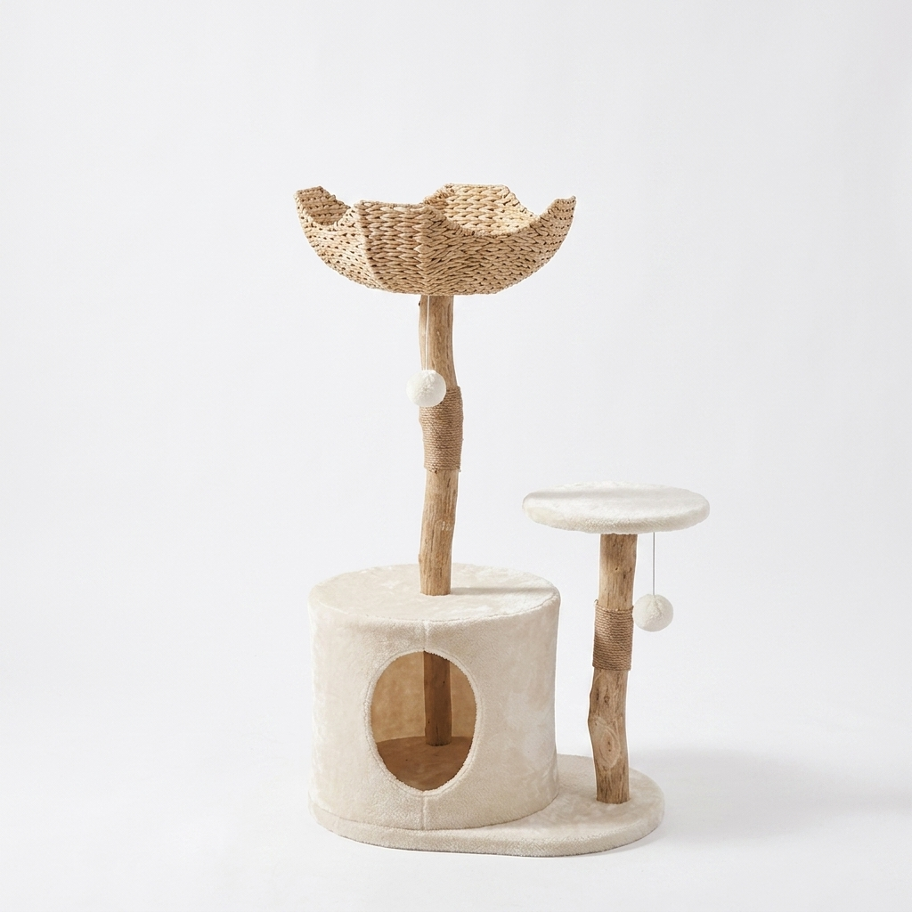 Natural Wood Cat Climbing Frame