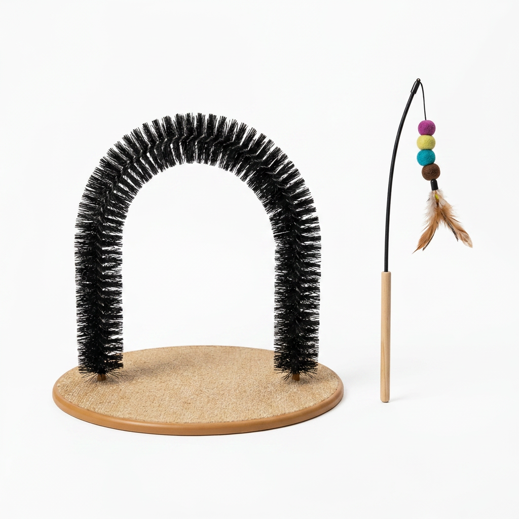 Cat Grooming Arch with Tease Stick