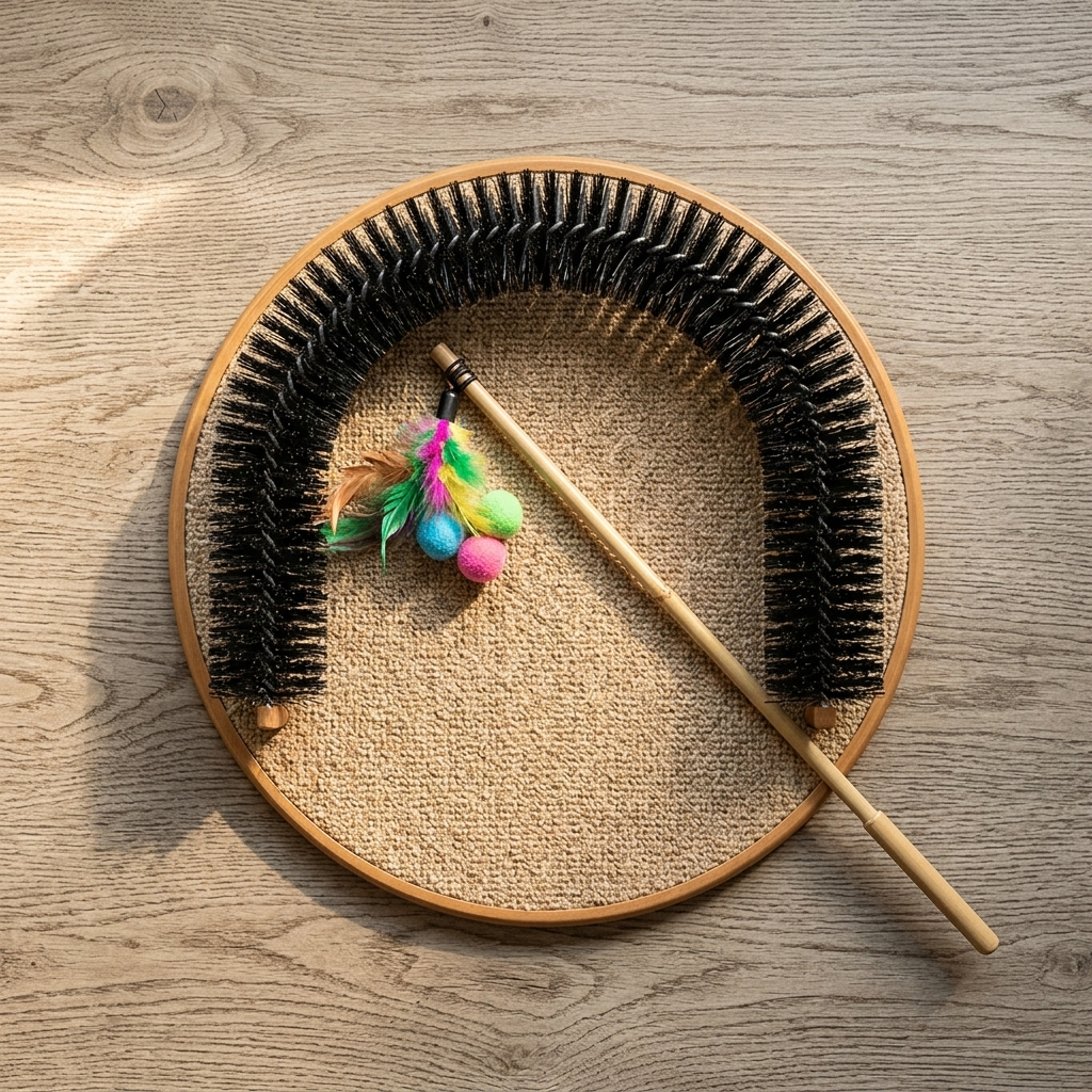 Cat Grooming Arch with Tease Stick