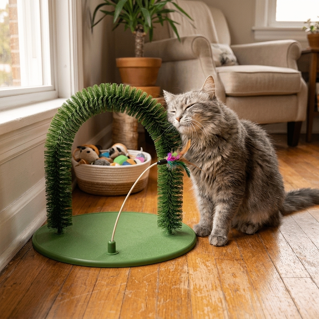 Cat Grooming Arch with Tease Stick