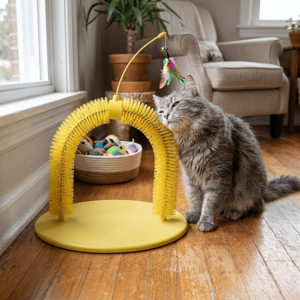 Cat Grooming Arch with Tease Stick