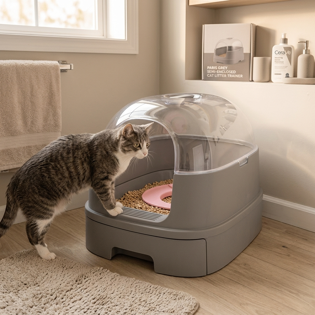 Semi-Enclosed Cat Litter Trainer