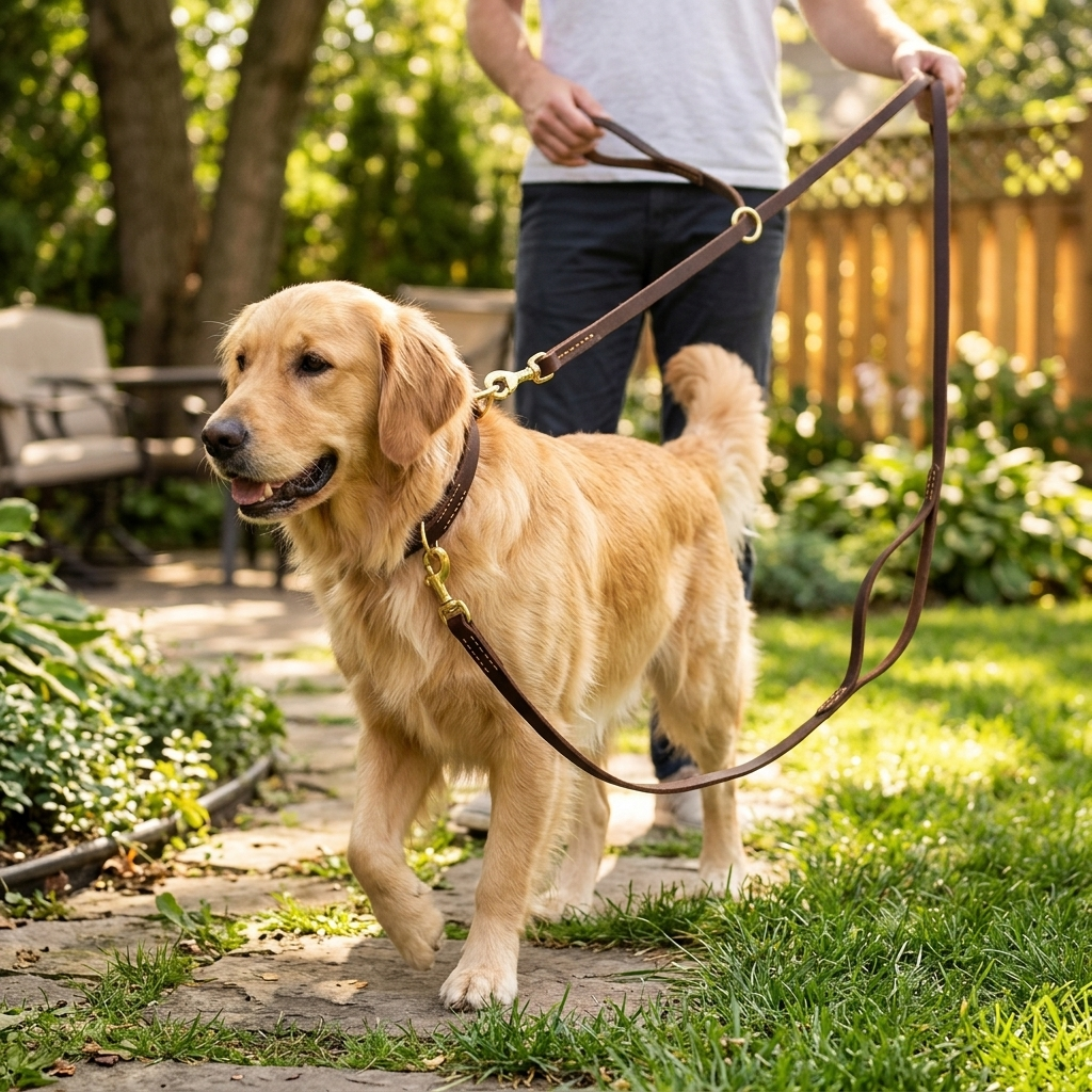 Cowhide Multifunctional Dog Leash