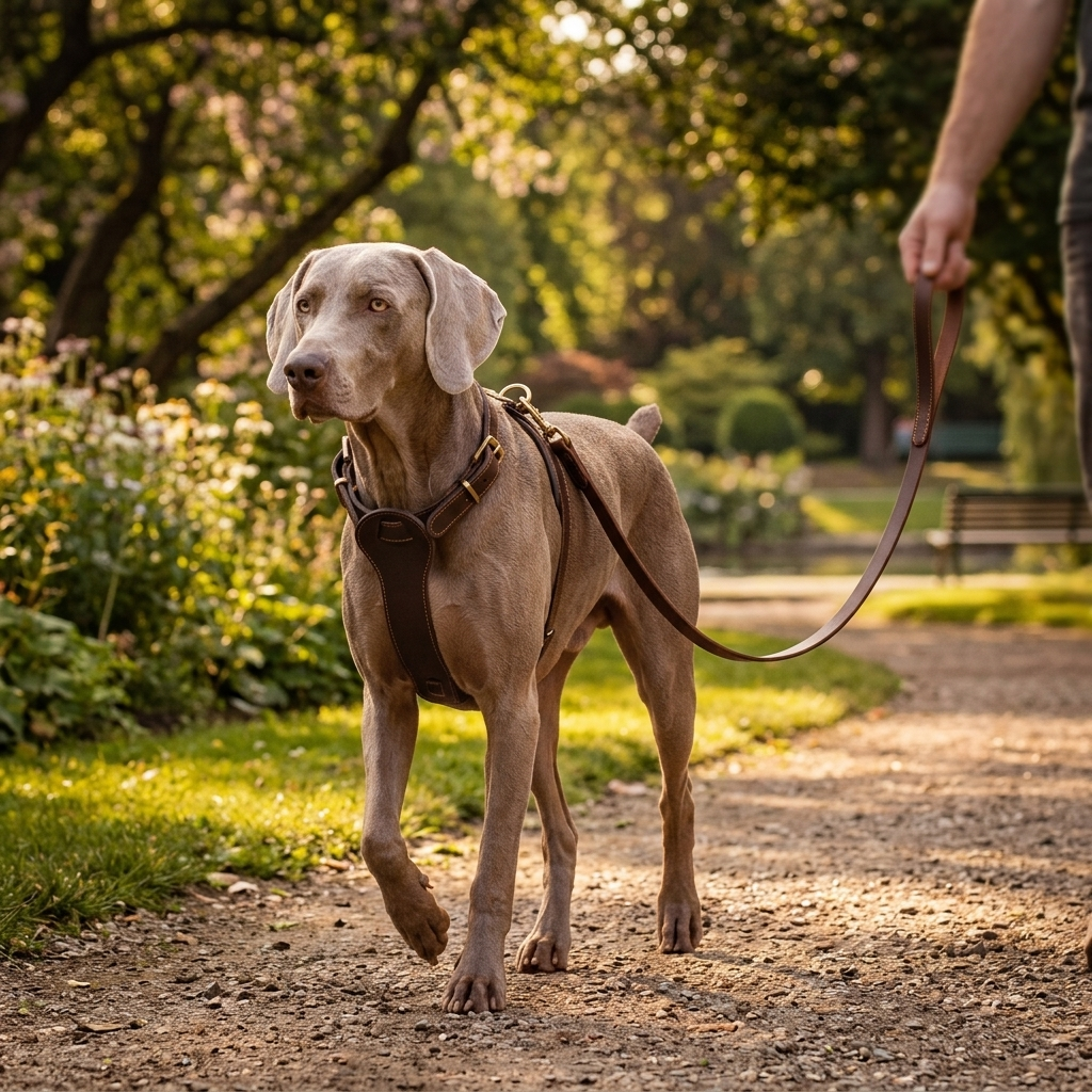 Cowhide Leather Dog Leash