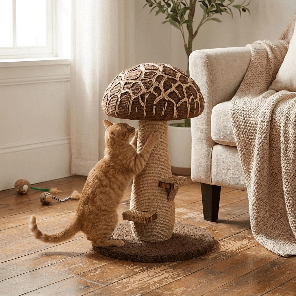 Mushroom Sisal Scratching Post